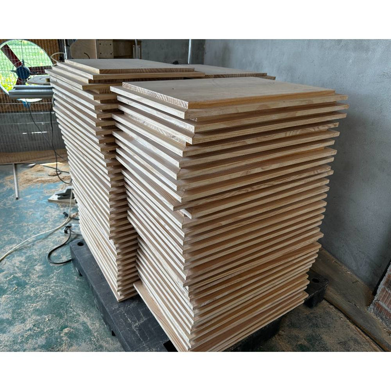 Secure packaging process for Katower cat furniture before international shipment.